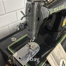 Rare Elite Sewing Machine Black & Gold- Singer 15 Clone Heavy Duty- Works