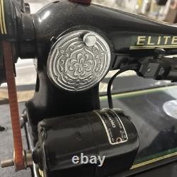 Rare Elite Sewing Machine Black & Gold- Singer 15 Clone Heavy Duty- Works