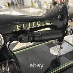 Rare Elite Sewing Machine Black & Gold- Singer 15 Clone Heavy Duty- Works