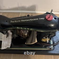 Rare Elite Sewing Machine Black & Gold- Singer 15 Clone Heavy Duty- Works
