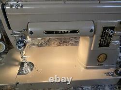 Rare Singer 301A Portable Heavy Duty Gear Drive Sewing Machine Tested