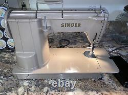 Rare Singer 301A Portable Heavy Duty Gear Drive Sewing Machine Tested