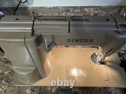 Rare Singer 301A Portable Heavy Duty Gear Drive Sewing Machine Tested