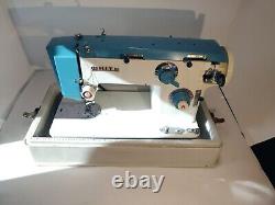 Rare Vintage White Sewing Machine Model 477 WithHeavy Duty Case &Some Owner Manual