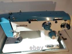 Rare Vintage White Sewing Machine Model 477 WithHeavy Duty Case &Some Owner Manual