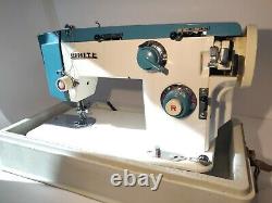Rare Vintage White Sewing Machine Model 477 WithHeavy Duty Case &Some Owner Manual