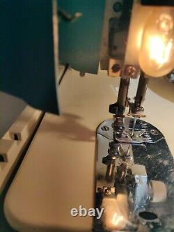 Rare Vintage White Sewing Machine Model 477 WithHeavy Duty Case &Some Owner Manual