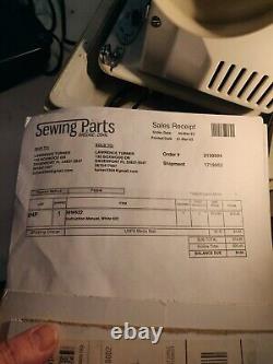 Rare Vintage White Sewing Machine Model 477 WithHeavy Duty Case &Some Owner Manual