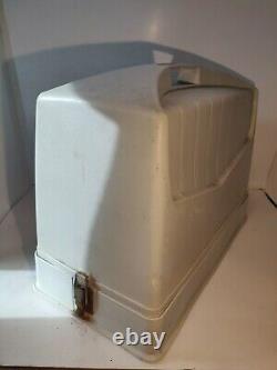 Rare Vintage White Sewing Machine Model 477 WithHeavy Duty Case &Some Owner Manual