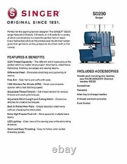 S0230 Serger Overlock Machine With Included Accessory Kit Heavy Duty