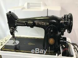 SERVICED Direct Drive Heavy Duty Vtg Singer 201-2 Sewing Machine Denim Leather