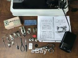 SERVICED Direct Drive Heavy Duty Vtg Singer 201-2 Sewing Machine Denim Leather