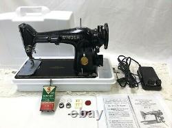 SERVICED Direct Drive Heavy Duty Vtg Singer 201 Sewing Machine Denim / Leather