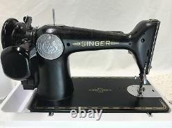 SERVICED Direct Drive Heavy Duty Vtg Singer 201 Sewing Machine Denim / Leather