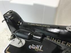 SERVICED Direct Drive Heavy Duty Vtg Singer 201 Sewing Machine Denim / Leather