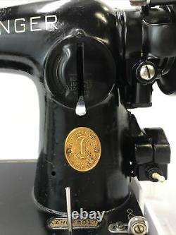 SERVICED Direct Drive Heavy Duty Vtg Singer 201 Sewing Machine Denim / Leather