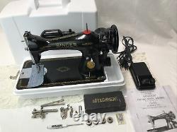 SERVICED Direct Drive Heavy Duty Vtg Singer Sewing Machine Denim Leather 15-91