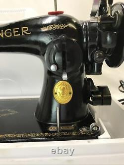 SERVICED Direct Drive Heavy Duty Vtg Singer Sewing Machine Denim Leather 15-91