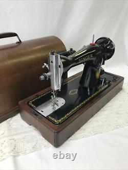 SERVICED Direct Drive Heavy Duty Vtg Singer Sewing Machine Denim Leather 15-91