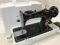 SERVICED Direct Drive Heavy Duty Vtg Singer Sewing Machine Denim Leather 15-91