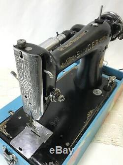 SERVICED Direct Drive Heavy Duty Vtg Singer Sewing Machine Leather 101 Like 201