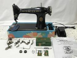 SERVICED Direct Drive Heavy Duty Vtg Singer Sewing Machine Leather 101 Like 201