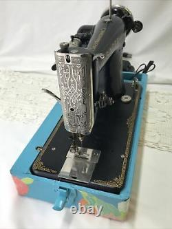 SERVICED Direct Drive Heavy Duty Vtg Singer Sewing Machine Leather 101 Like 201