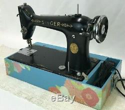 SERVICED Direct Drive Heavy Duty Vtg Singer Sewing Machine Leather 101 Like 201