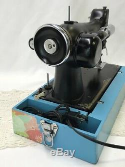 SERVICED Direct Drive Heavy Duty Vtg Singer Sewing Machine Leather 101 Like 201