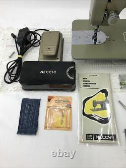 SERVICED Heavy Duty Vtg Necchi BF Mira Sewing Machine Denim, Leather, Embroidery