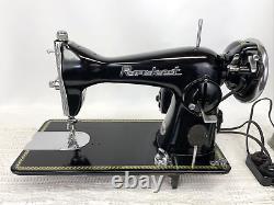 SERVICED Heavy Duty Vtg Singer 15 Clone Sewing Machine KNEE LEVER Black, Leather