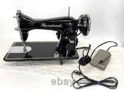 SERVICED Heavy Duty Vtg Singer 15 Clone Sewing Machine KNEE LEVER Black, Leather