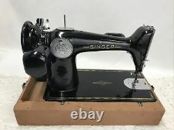 SERVICED Heavy Duty Vtg Singer 201 Sewing Machine Gear Driven Denim Leather 1946