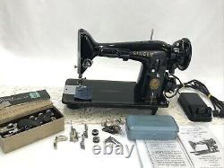 SERVICED Heavy Duty Vtg Singer 201 Sewing Machine Gear Driven for Denim Leather+