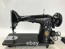 SERVICED Heavy Duty Vtg Singer 201 Sewing Machine Gear Driven for Denim Leather+