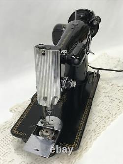 SERVICED Heavy Duty Vtg Singer 201 Sewing Machine Gear Driven for Denim Leather+