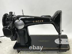 SERVICED Heavy Duty Vtg Singer 201 Sewing Machine Gear Driven for Denim Leather+