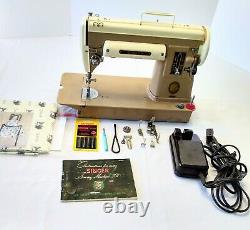 SERVICED Heavy Duty Vtg Singer 301a Sewing Machine Slant Shank Gear Driven Short