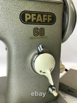 SERVICED PFAFF 60 Heavy Duty Industrial Vtg Sewing Machine Denim Leather (Steel)