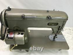 SERVICED PFAFF 60 Heavy Duty Industrial Vtg Sewing Machine Denim Leather (Steel)