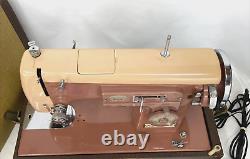 SERVICED Vtg Kenmore 158 1Amp Heavy Duty Sewing Machine Zig Zag Cams Pink Peach