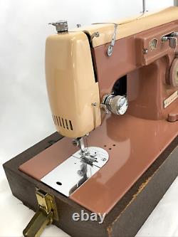 SERVICED Vtg Kenmore 158 1Amp Heavy Duty Sewing Machine Zig Zag Cams Pink Peach