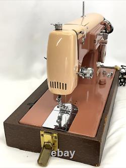 SERVICED Vtg Kenmore 158 1Amp Heavy Duty Sewing Machine Zig Zag Cams Pink Peach