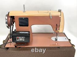 SERVICED Vtg Kenmore 158 1Amp Heavy Duty Sewing Machine Zig Zag Cams Pink Peach