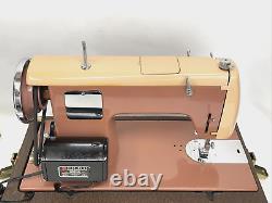 SERVICED Vtg Kenmore 158 1Amp Heavy Duty Sewing Machine Zig Zag Cams Pink Peach