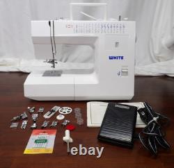 SERVICED White 2037 Mechanical Heavy Duty Free Arm 30+ Stitch Sewing Machine