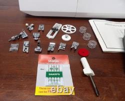 SERVICED White 2037 Mechanical Heavy Duty Free Arm 30+ Stitch Sewing Machine