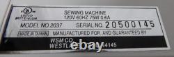 SERVICED White 2037 Mechanical Heavy Duty Free Arm 30+ Stitch Sewing Machine