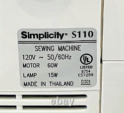 SIMPLICITY S110 Heavy Duty Sewing Machine with Manual & Extra Parts Tested Working