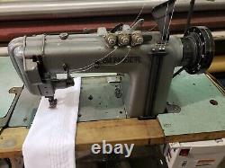 SINGER 300w double needle heavy duty industrial sewing machine table servo motor